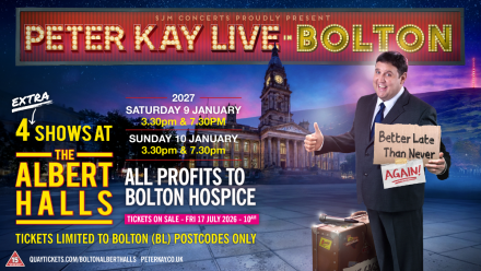 Extra Bolton Gigs for Peter Kay In Aid Of Charity