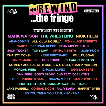 NextUp Announces ‘Rewind the Fringe’ – Rrewatch Edinburgh Comedy Live Streams