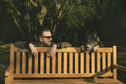 After Life "Hope Is Everything" Benches Put Out Around The Country To Encourage People To Talk