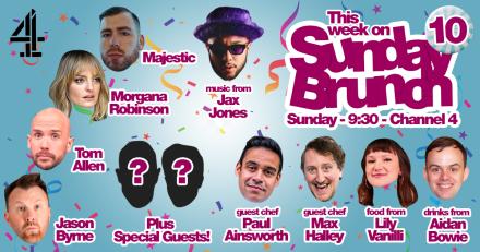 Sunday Brunch This Week With Tom Allen, Morgana Robinson and Jason Byrne Sunday Brunch This Week With Tom Allen, Morgana Robinson and Jason Byrne