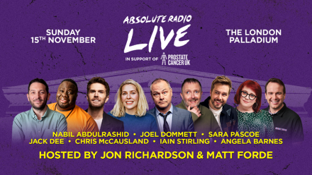 Absolute Radio Live returns to the London Palladium for 2026 – in support of Prostate Cancer UK Absolute Radio Live returns to the London Palladium for 2026 – in support of Prostate Cancer UK