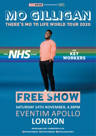 News: Mo Gilligan To Do Show With Free Tickets For NHS Workers News: Mo Gilligan To Do Show With Free Tickets For NHS Workers
