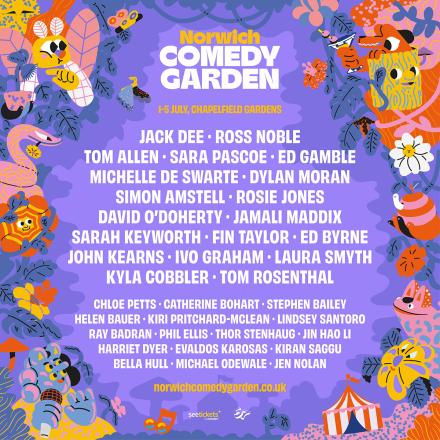 Norwich Gets A Comedy Garden: Jack Dee, Tom Allen, Dylan Moran, Sara Pascoe, Ross Noble Play New Festival