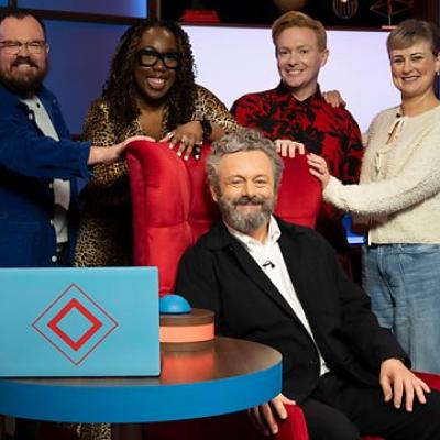 Michael Sheen House of Games With Stephen Bailey, Chizzy Akudolu, Banjo Beale and Philippa Dunne.